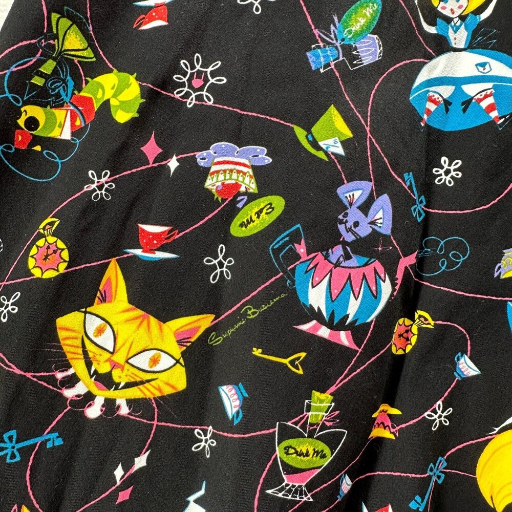 Pinup Couture Alice In Wonderland Doris Skirt Size S Novelty Print A Line NWT - Picture 3 of 9